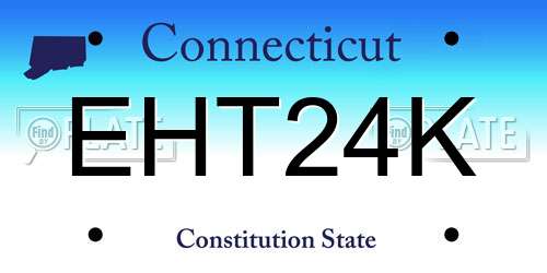 EHT24K Connecticut License Plate