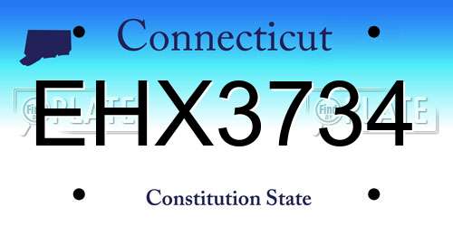 EHX3734 Connecticut License Plate