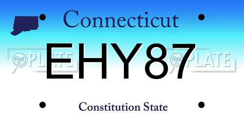 EHY87 Connecticut License Plate