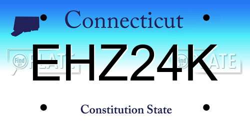 EHZ24K Connecticut License Plate