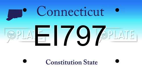 EI797 Connecticut License Plate
