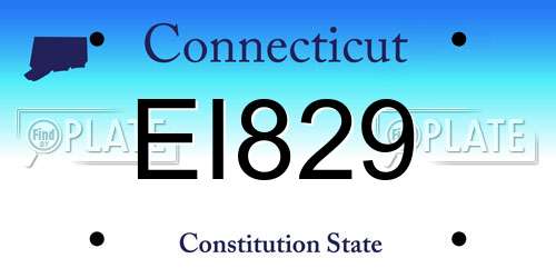 EI829 Connecticut License Plate