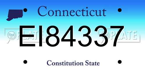 EI84337 Connecticut License Plate
