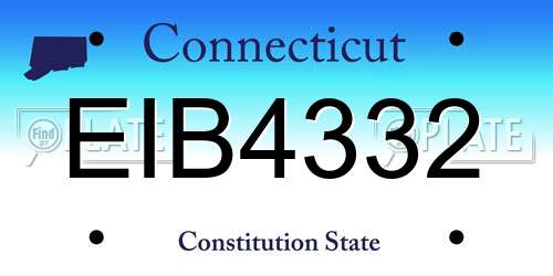 EIB4332 Connecticut License Plate