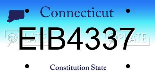 EIB4337 Connecticut License Plate