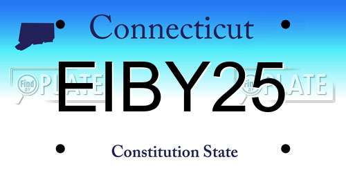 EIBY25 Connecticut License Plate