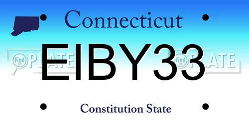 EIBY33 Connecticut License Plate