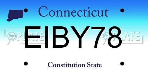 EIBY78 Connecticut License Plate