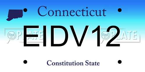 EIDV12 Connecticut License Plate
