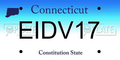 EIDV17 Connecticut License Plate