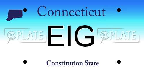 EIG Connecticut License Plate