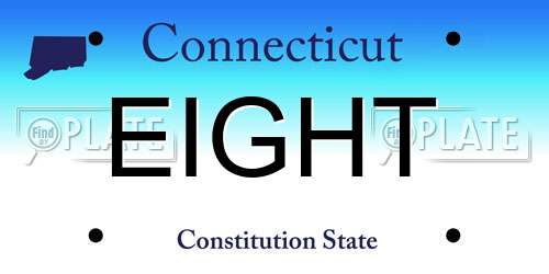 EIGHT Connecticut License Plate