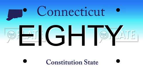 EIGHTY Connecticut License Plate