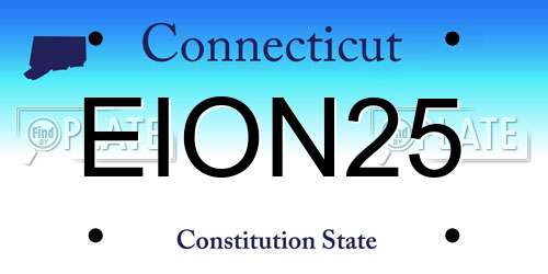 EION25 Connecticut License Plate