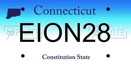 EION28 Connecticut License Plate