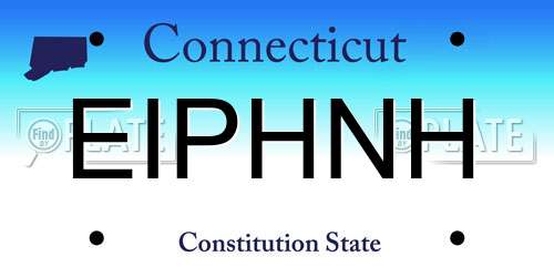 EIPHNH Connecticut License Plate
