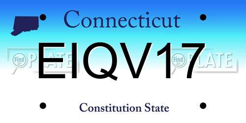 EIQV17 Connecticut License Plate