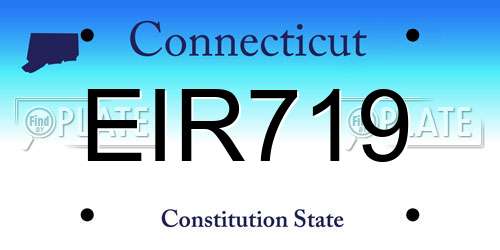 EIR719 Connecticut License Plate