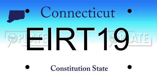 EIRT19 Connecticut License Plate