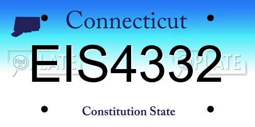 EIS4332 Connecticut License Plate