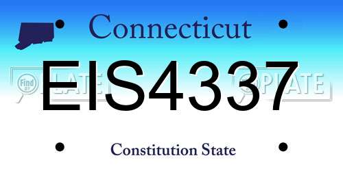 EIS4337 Connecticut License Plate