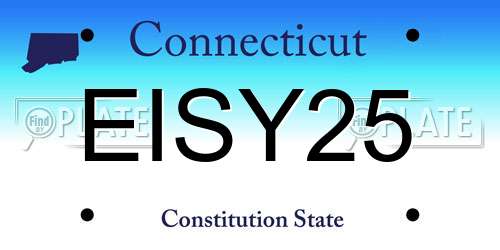EISY25 Connecticut License Plate