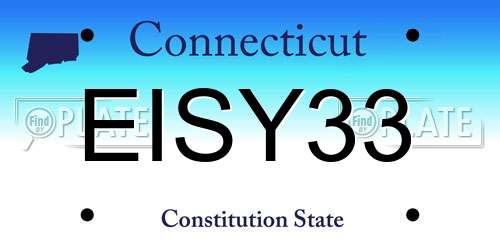 EISY33 Connecticut License Plate