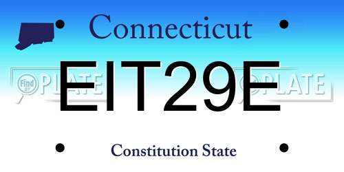EIT29E Connecticut License Plate