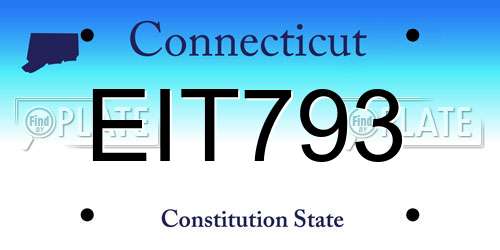 EIT793 Connecticut License Plate