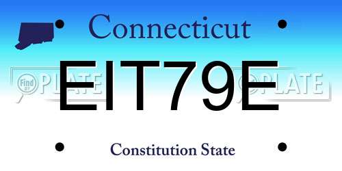 EIT79E Connecticut License Plate