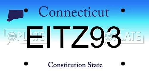 EITZ93 Connecticut License Plate