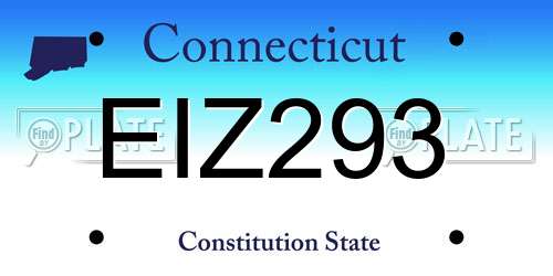 EIZ293 Connecticut License Plate