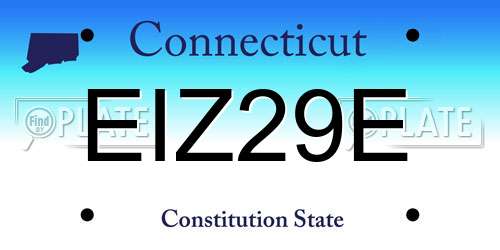 EIZ29E Connecticut License Plate