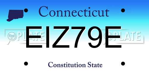 EIZ79E Connecticut License Plate