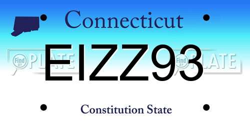 EIZZ93 Connecticut License Plate