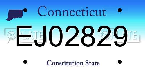 EJ02829 Connecticut License Plate