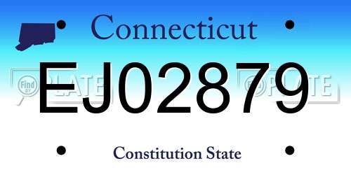 EJ02879 Connecticut License Plate