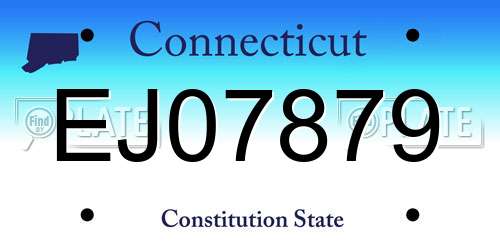 EJ07879 Connecticut License Plate