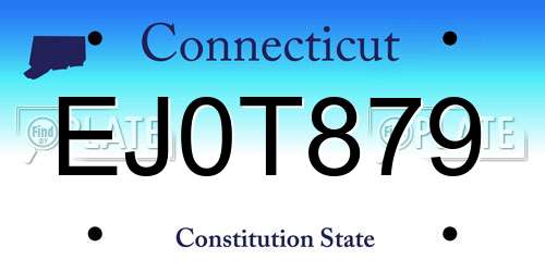 EJ0T879 Connecticut License Plate