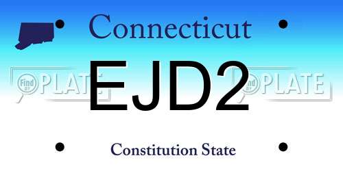 EJD2 Connecticut License Plate