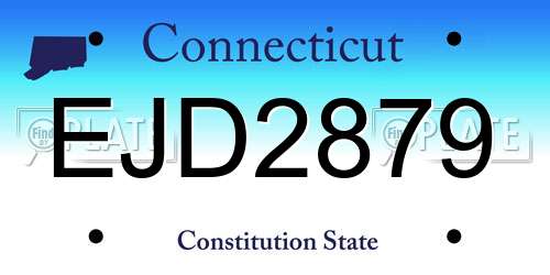 EJD2879 Connecticut License Plate