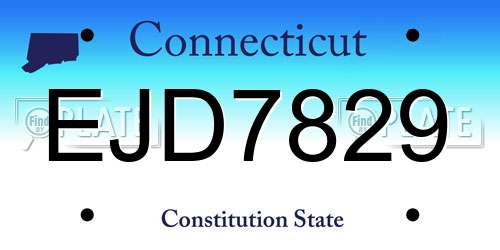 EJD7829 Connecticut License Plate