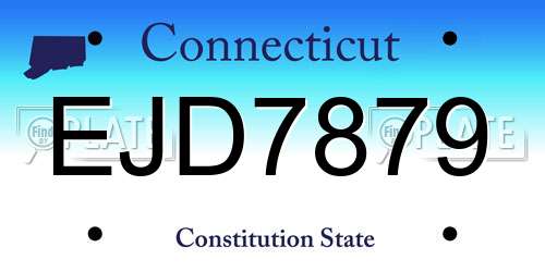 EJD7879 Connecticut License Plate