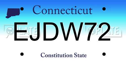 EJDW72 Connecticut License Plate