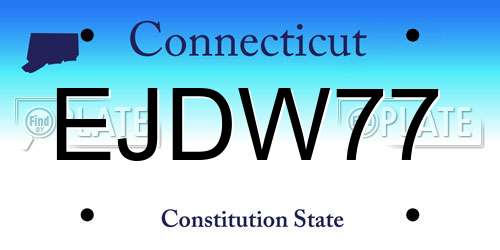 EJDW77 Connecticut License Plate