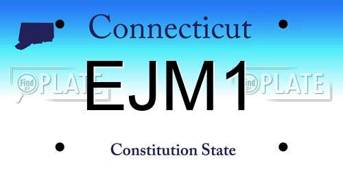 EJM1 Connecticut License Plate