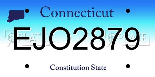 EJO2879 Connecticut License Plate