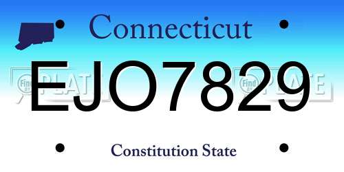 EJO7829 Connecticut License Plate