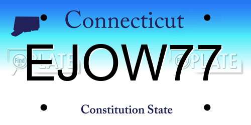EJOW77 Connecticut License Plate