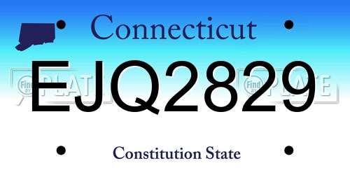 EJQ2829 Connecticut License Plate